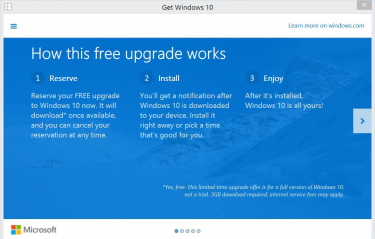 Windows 10 upgrade wizard